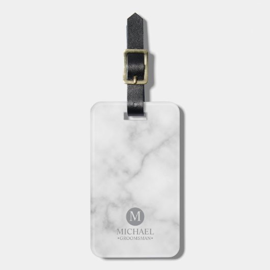Monogramm und Name der klassischen Personalisierte Gepäckanhänger (Vorderseite vertikal)