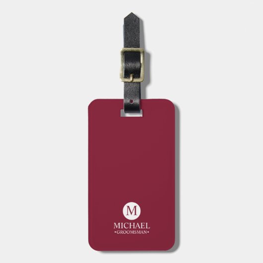 Monogramm und Name der klassischen Personalisierte Gepäckanhänger (Vorderseite vertikal)