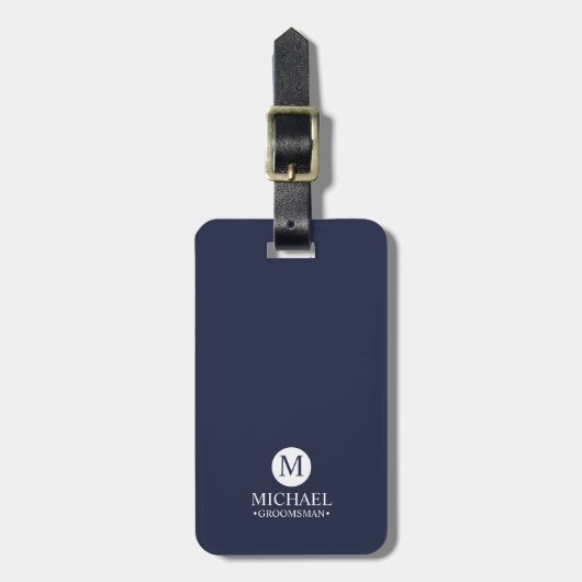 Monogramm und Name der klassischen Personalisierte Gepäckanhänger (Vorderseite vertikal)