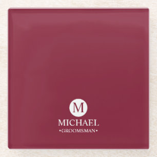 Monogramm und Name der klassischen Personalisierte Glasuntersetzer