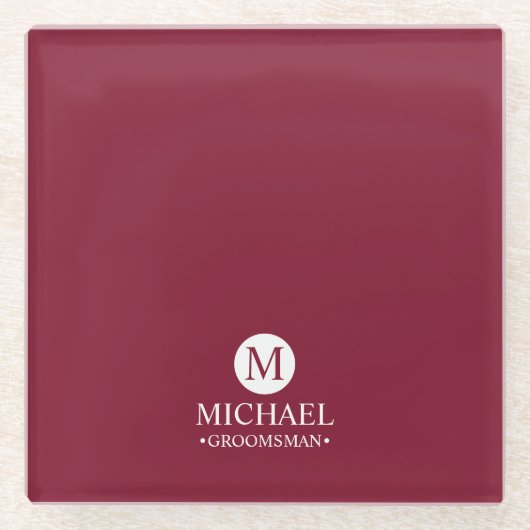 Monogramm und Name der klassischen Personalisierte Glasuntersetzer (Vorderseite)