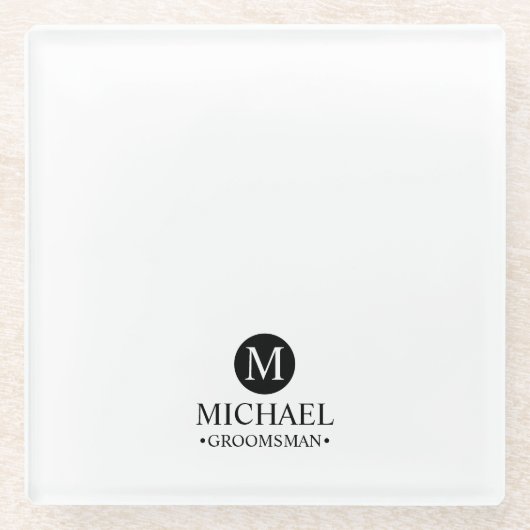 Monogramm und Name der klassischen Personalisierte Glasuntersetzer (Vorderseite)