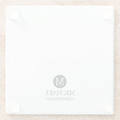 Monogramm und Name der klassischen Personalisierte Glasuntersetzer (Rückseite)