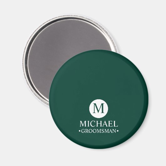Monogramm und Name der klassischen Personalisierte Magnet (Vorderseite/Rückseite)