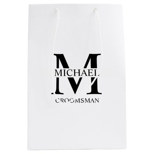 Monogramm und Name der klassischen Personalisierte Mittlere Geschenktüte (Vorderseite)