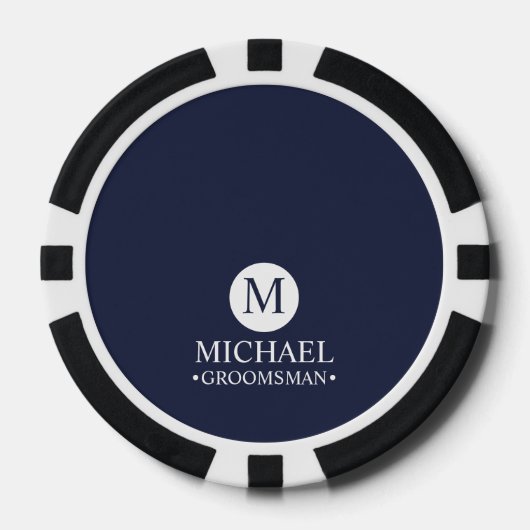 Monogramm und Name der klassischen Personalisierte Pokerchips (Vorderseite)