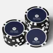 Monogramm und Name der klassischen Personalisierte Pokerchips (Stapel)