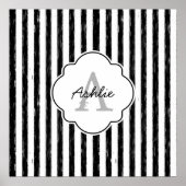 Monogramm und Name der lässigen schwarzen gestrich Poster (Vorne)