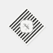 Monogramm und Name der lässigen schwarzen gestrich Serviette (Ecke)