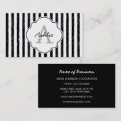 Monogramm und Name der lässigen schwarzen gestrich Visitenkarte (Vorne/Hinten)