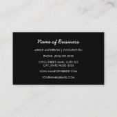 Monogramm und Name der lässigen schwarzen gestrich Visitenkarte (Rückseite)