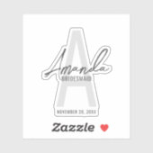 Monogramm und Name der modernen Personalisierten B Aufkleber (Blatt)