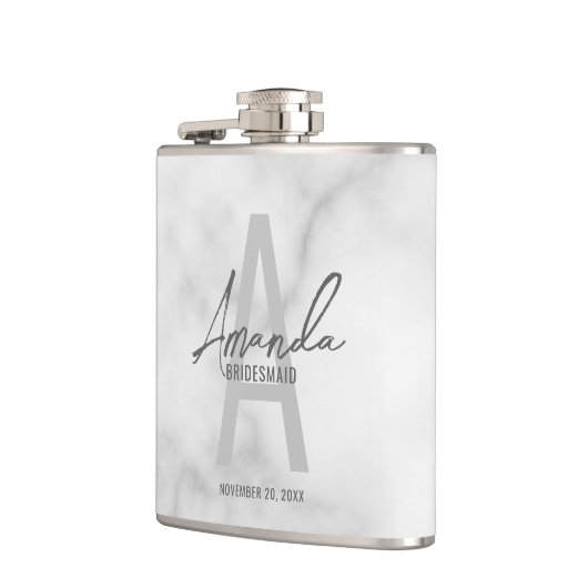 Monogramm und Name der modernen Personalisierten B Flachmann (Links)