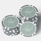 Monogramm und Name der modernen Personalisierten B Pokerchips (Stapel)