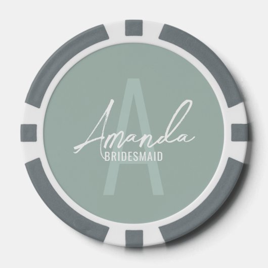 Monogramm und Name der modernen Personalisierten B Pokerchips (Vorderseite)