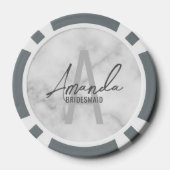 Monogramm und Name der modernen Personalisierten B Pokerchips (Rückseite)