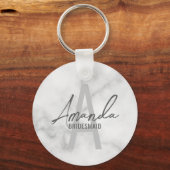 Monogramm und Name der modernen Personalisierten B Schlüsselanhänger (Vorderseite)