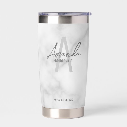 Monogramm und Name der modernen Personalisierten B Thermobecher (Links)