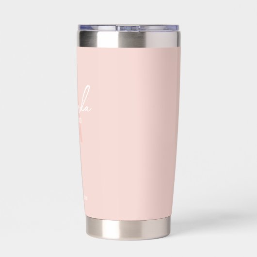 Monogramm und Name der modernen Personalisierten B Thermobecher (Rückseite)