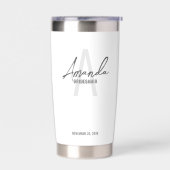 Monogramm und Name der modernen Personalisierten B Thermobecher (Links)
