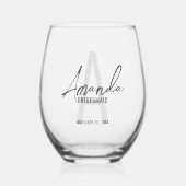 Monogramm und Name der modernen Personalisierten B Weinglas Ohne Stiel (Vorderseite)