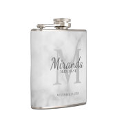 Monogramm und Name der personalisierten Bridesmaid Flachmann (Rechts)