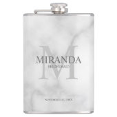 Monogramm und Name der personalisierten Bridesmaid Flachmann (Vorderseite)