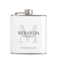 Monogramm und Name der personalisierten Bridesmaid