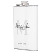 Monogramm und Name der personalisierten Bridesmaid Flachmann (Links)