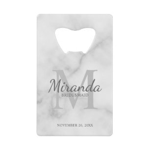 Monogramm und Name der personalisierten Bridesmaid Geldbeutel Flaschenöffner