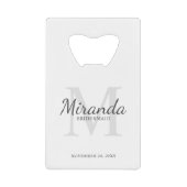 Monogramm und Name der personalisierten Bridesmaid Geldbeutel Flaschenöffner (Vorderseite)