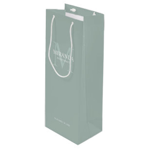Monogramm und Name der personalisierten Bridesmaid Geschenktüte Für Weinflaschen