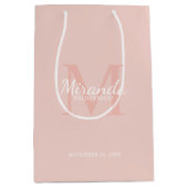 Monogramm und Name der personalisierten Bridesmaid Mittlere Geschenktüte (Vorderseite)