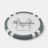 Monogramm und Name der personalisierten Bridesmaid Pokerchips (Einzeln)