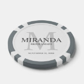 Monogramm und Name der personalisierten Bridesmaid Pokerchips (Einzeln)