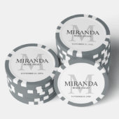 Monogramm und Name der personalisierten Bridesmaid Pokerchips (Stapel)
