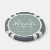 Monogramm und Name der personalisierten Bridesmaid Pokerchips (Einzeln)