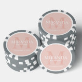Monogramm und Name der personalisierten Bridesmaid Pokerchips (Stapel)