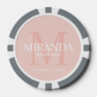 Monogramm und Name der personalisierten Bridesmaid