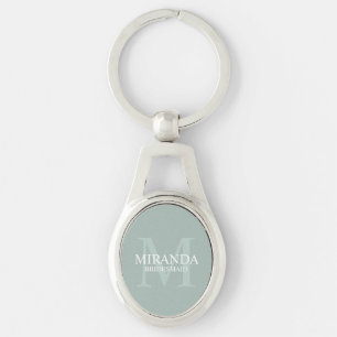 Monogramm und Name der personalisierten Bridesmaid Schlüsselanhänger