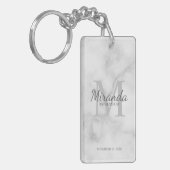 Monogramm und Name der personalisierten Bridesmaid Schlüsselanhänger (Vorderseite links)