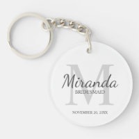Monogramm und Name der personalisierten Bridesmaid