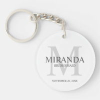 Monogramm und Name der personalisierten Bridesmaid