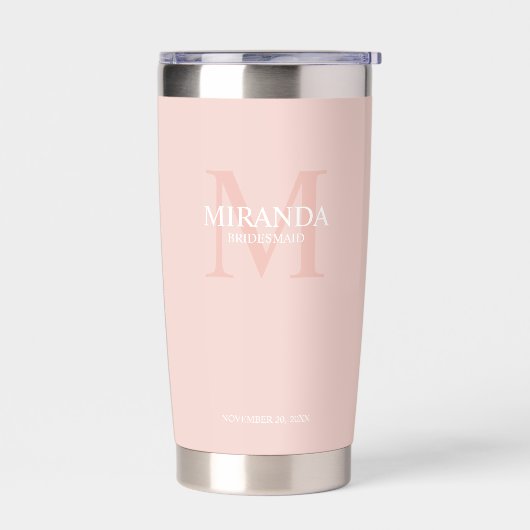 Monogramm und Name der personalisierten Bridesmaid Thermobecher (Links)