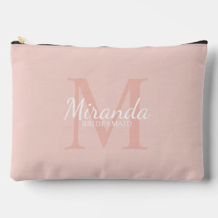Monogramm und Name der personalisierten Bridesmaid Zubehörtasche