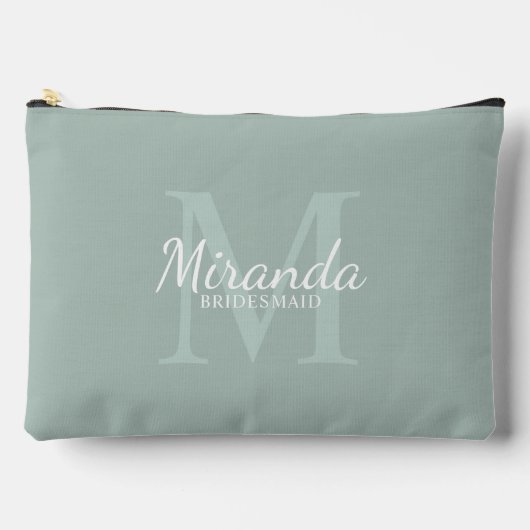 Monogramm und Name der personalisierten Bridesmaid Zubehörtasche (Vorderseite)