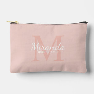 Monogramm und Name der personalisierten Bridesmaid Zubehörtasche