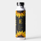 Monogramm und Name der Sonnenblume personalisiert Trinkflasche (Links)