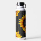 Monogramm und Name der Sonnenblume personalisiert Trinkflasche (Rückseite)