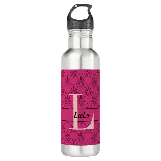 Monogramm und Name der Wasserflasche Edelstahlflasche (Vorderseite)